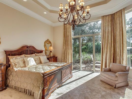 Bedroom, Chandelier, Interior, Recessed Lighting