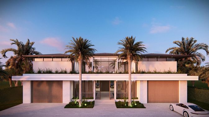 Attached, Exterior, Facade, Modern