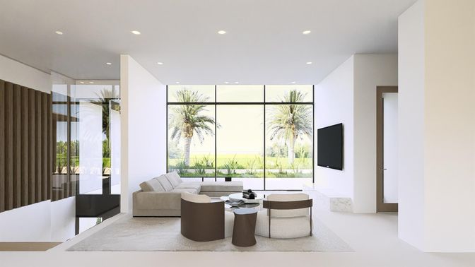 Interior, Living room, Recessed Lighting