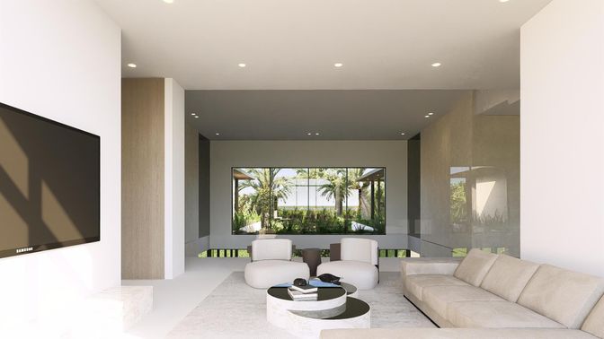 Interior, Living room, Recessed Lighting