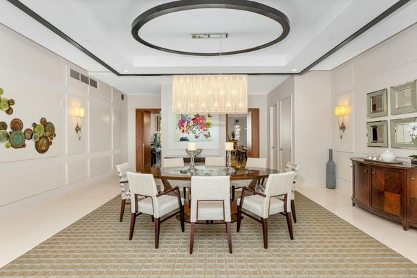 Chandelier, Dining room, Interior, Recessed Lighting