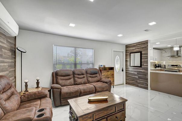 Interior, Kitchen, Living room, Marble, Marble Walls, Pendant Lights, Recessed Lighting
