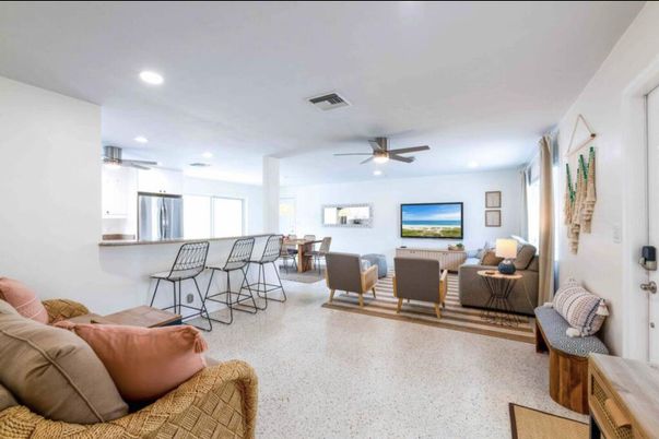 Dining room, Interior, Kitchen, Living room, Recessed Lighting, Stainless Steel Appliances