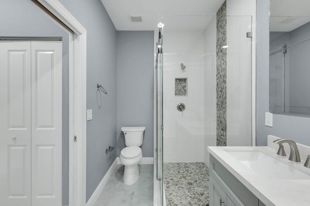 Bathroom, Glass Shower, Interior, Marble