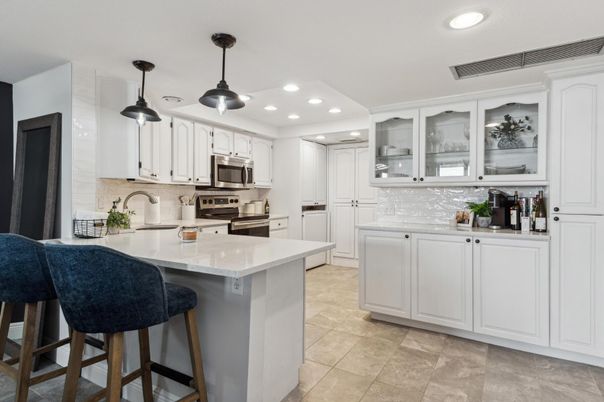 Interior, Kitchen, Pendant Lights, Recessed Lighting, Stainless Steel Appliances
