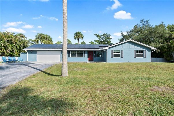 Attached, Backyard, Exterior, Facade, Solar Panels, Ranch