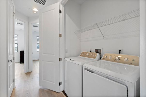 Interior, Recessed Lighting, Utility Closets, Washer, Wood Texture Flooring