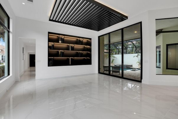 Empty room, Interior, Marble, Recessed Lighting