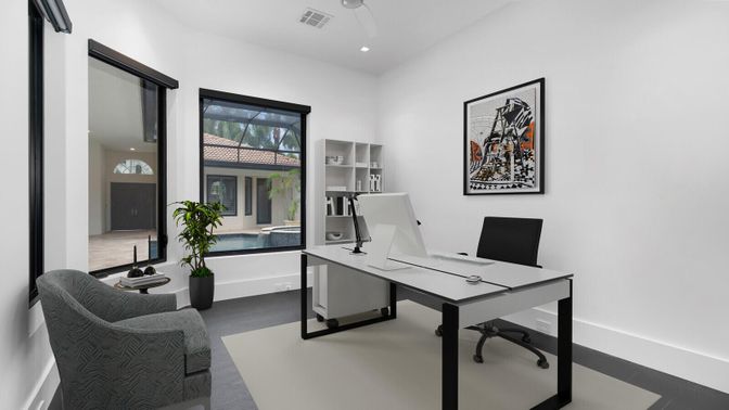 Home Office, Interior, Recessed Lighting