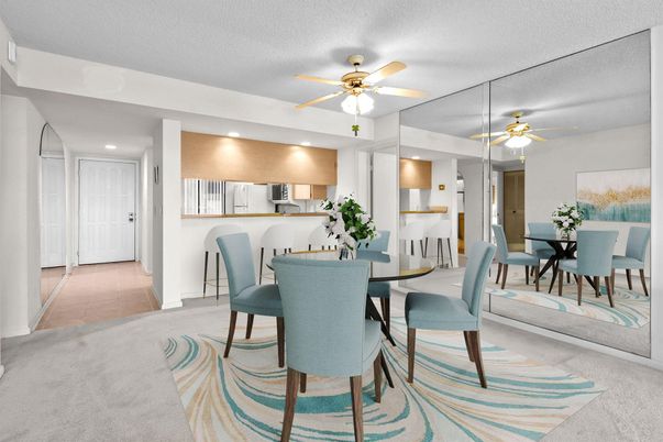 Dining room, Interior, Kitchen, Recessed Lighting