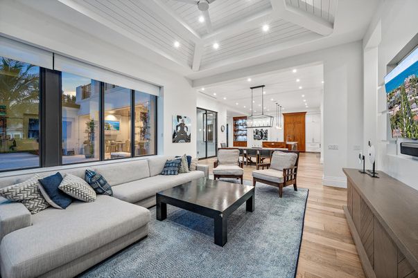 Dining room, Interior, Kitchen, Living room, Pendant Lights, Recessed Lighting, Wood Texture Flooring