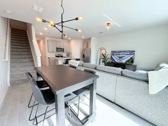 Dining room, Interior, Kitchen, Living room, Pendant Lights, Recessed Lighting, Stainless Steel Appliances