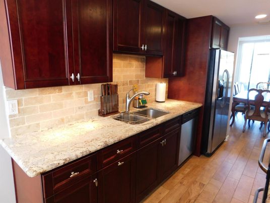 Dining room, Interior, Kitchen, Recessed Lighting, Wood Texture Flooring