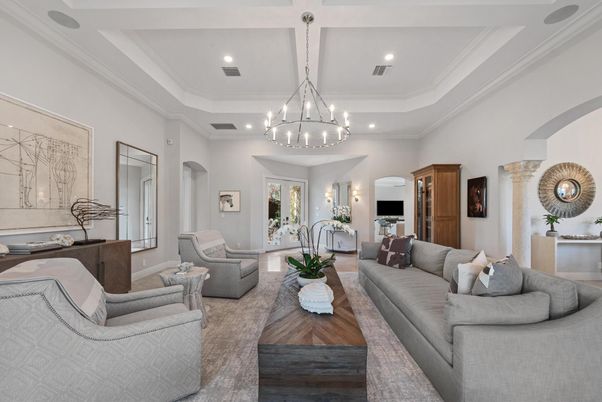 Interior, Living room, Pendant Lights, Recessed Lighting, Wood Texture Flooring