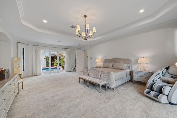 Bedroom, Chandelier, Interior, Recessed Lighting