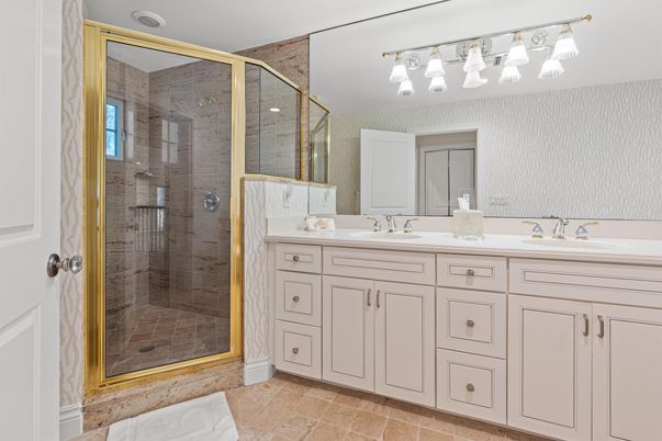 Bathroom, Dual Sink Vanities, Glass Shower, Interior