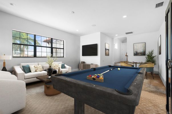Billiard Table, Game Room, Interior, Living room, Recessed Lighting