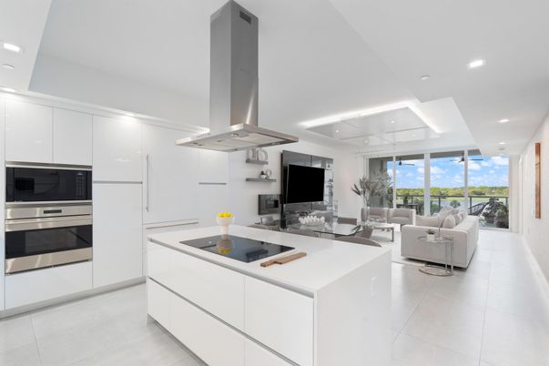 Interior, Kitchen, Living room, Recessed Lighting, Stainless Steel Appliances, Water