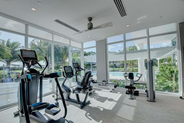 Fitness Equipment, Gym, Interior, Recessed Lighting, Sun Room, Water