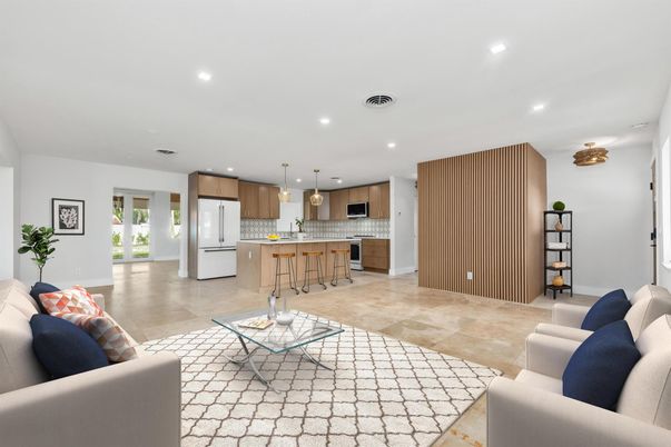 Interior, Kitchen, Living room, Pendant Lights, Recessed Lighting, Stainless Steel Appliances