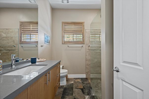 Bathroom, Dual Sink Vanities, Glass Shower, Interior