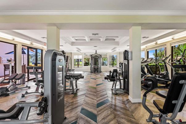 Fitness Equipment, Gym, Interior, Wood Texture Flooring