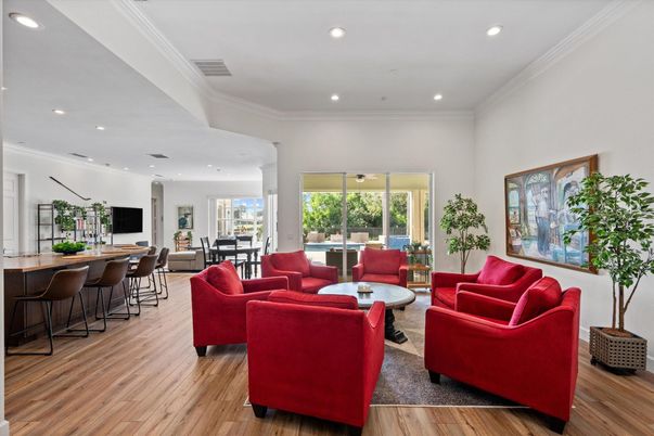 Dining room, Interior, Living room, Recessed Lighting, Wood Texture Flooring