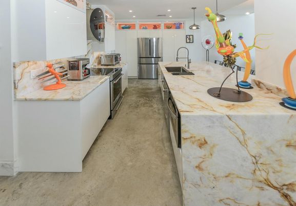 Interior, Kitchen, Pendant Lights, Recessed Lighting, Stainless Steel Appliances