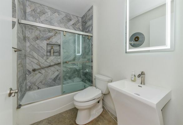 Bathroom, Glass Shower, Interior, Marble Walls