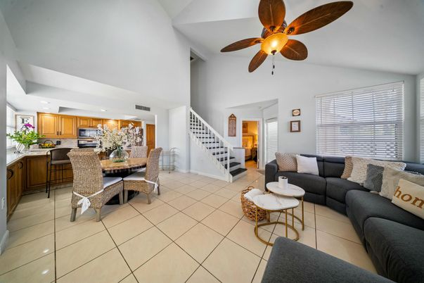 Dining room, Interior, Kitchen, Living room, Recessed Lighting, Stainless Steel Appliances
