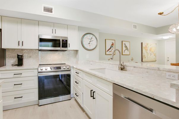 Interior, Kitchen, Stainless Steel Appliances, Wood Texture Flooring