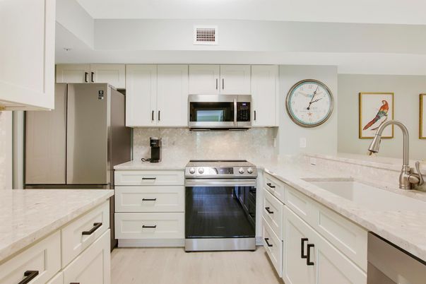 Interior, Kitchen, Stainless Steel Appliances, Wood Texture Flooring