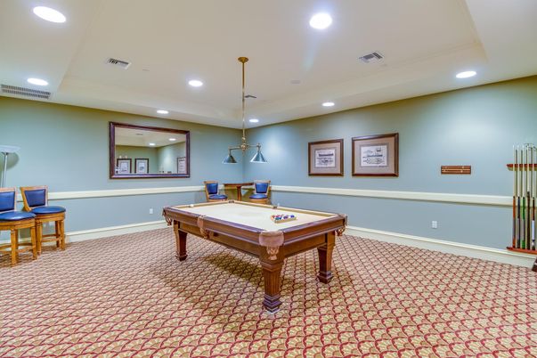 Billiard Table, Game Room, Interior, Pendant Lights, Recessed Lighting