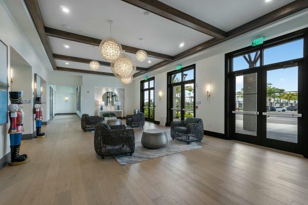 Interior, Living room, Pendant Lights, Recessed Lighting, Wooden Beams, Wood Texture Flooring