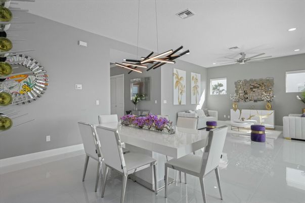 Dining room, Interior, Living room, Pendant Lights, Recessed Lighting