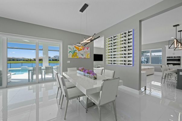 Dining room, Interior, Kitchen, Pendant Lights, Water