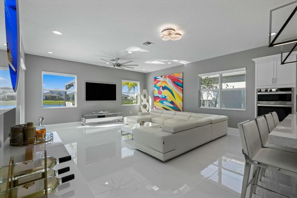 Interior, Kitchen, Living room, Recessed Lighting