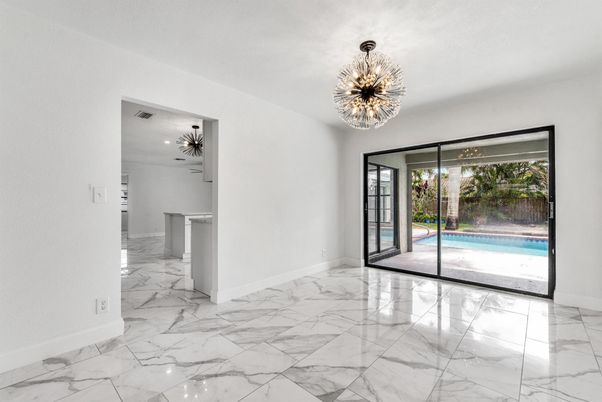 Chandelier, Empty room, Interior, Marble