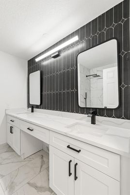 Bathroom, Dual Sink Vanities, Interior, Marble, Marble Walls
