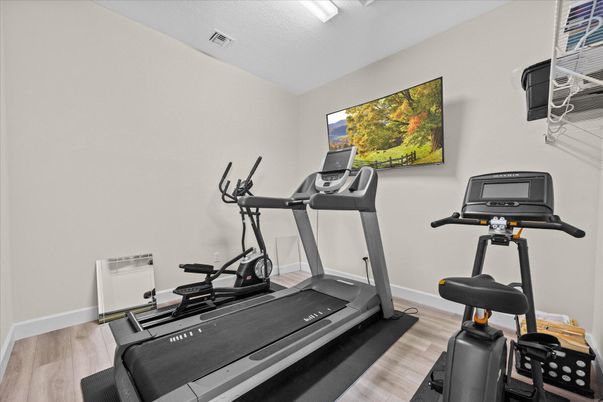 Fitness Equipment, Interior, Wood Texture Flooring