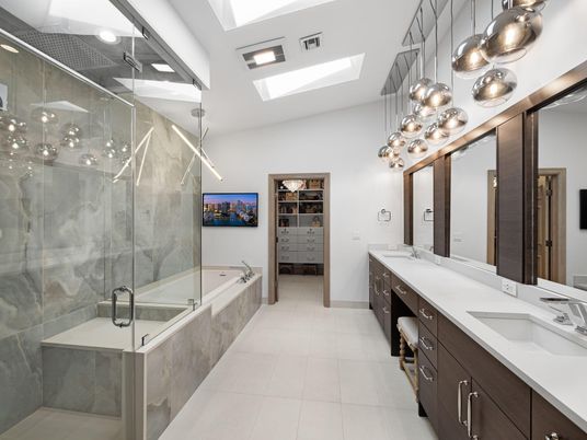 Bathroom, Dual Sink Vanities, Glass Shower, Interior