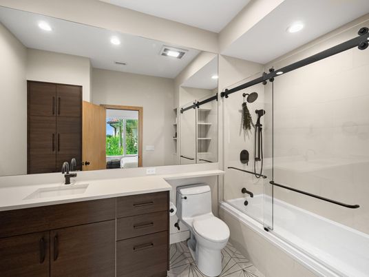 Bathroom, Glass Shower, Interior, Marble, Recessed Lighting