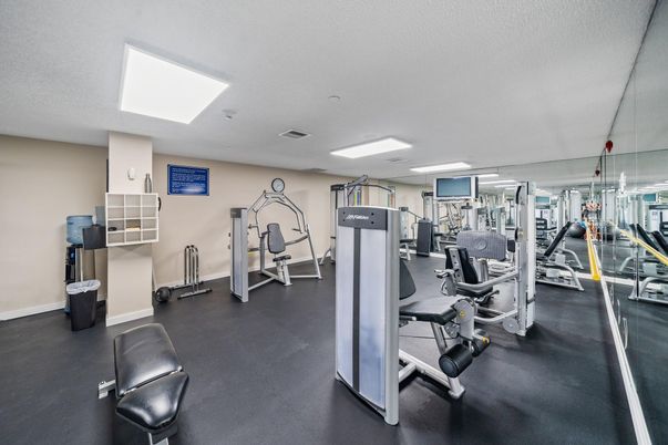 Fitness Equipment, Gym, Interior, Recessed Lighting