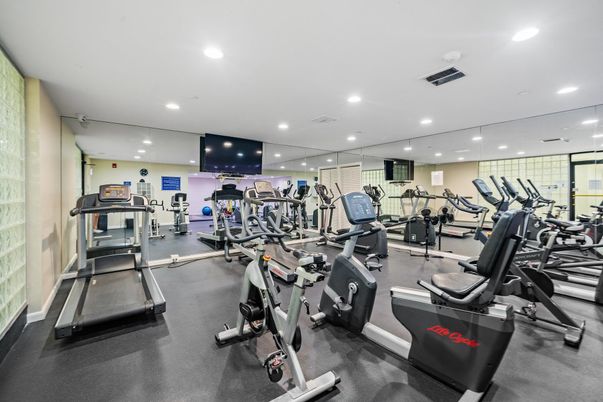 Fitness Equipment, Gym, Interior, Recessed Lighting