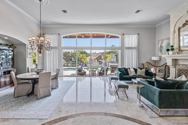 Chandelier, Dining room, Fireplace, Interior, Living room, Marble, Recessed Lighting