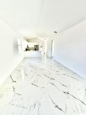 Empty room, Interior, Kitchen, Marble, Recessed Lighting