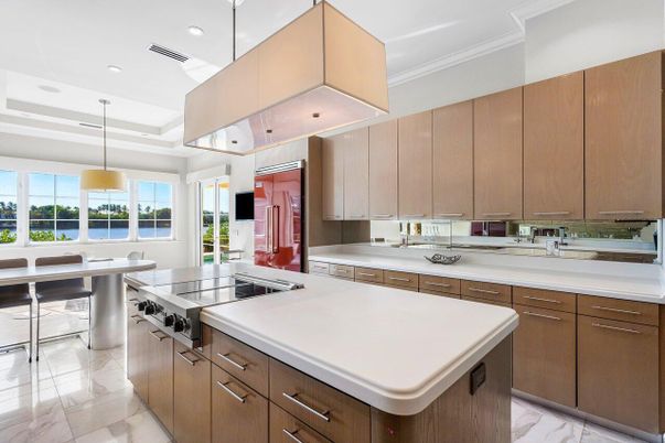 Dining room, Interior, Kitchen, Marble, Pendant Lights, Recessed Lighting, Water