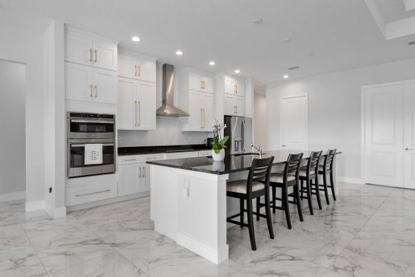 Interior, Kitchen, Marble, Recessed Lighting, Stainless Steel Appliances