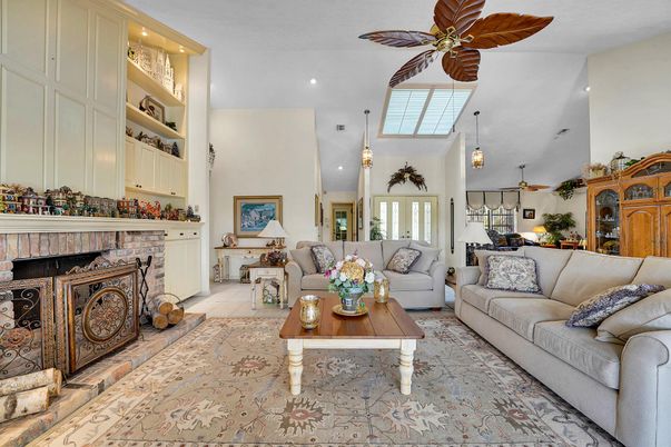 Dining room, Fireplace, Interior, Living room, Pendant Lights, Recessed Lighting