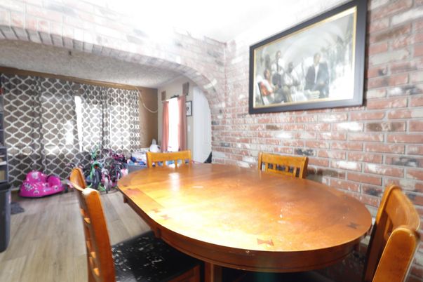 Dining room, Interior, Stone Walls, Wood Texture Flooring